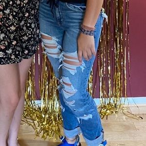 American eagle straight leg high waisted jeans